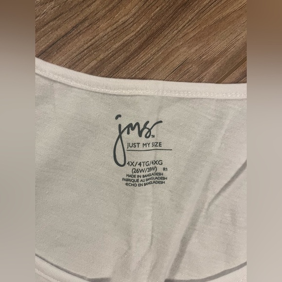 JUST MY SIZE Cotton Jersey Shirttail Tank Top, Plus Sleeveless Shirt Sz 4X - Picture 4 of 4